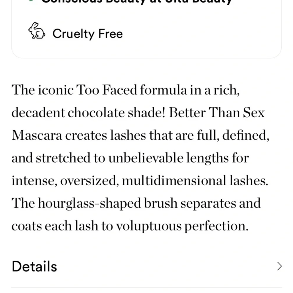 Too faced‎ better than sex mascara chocolate
